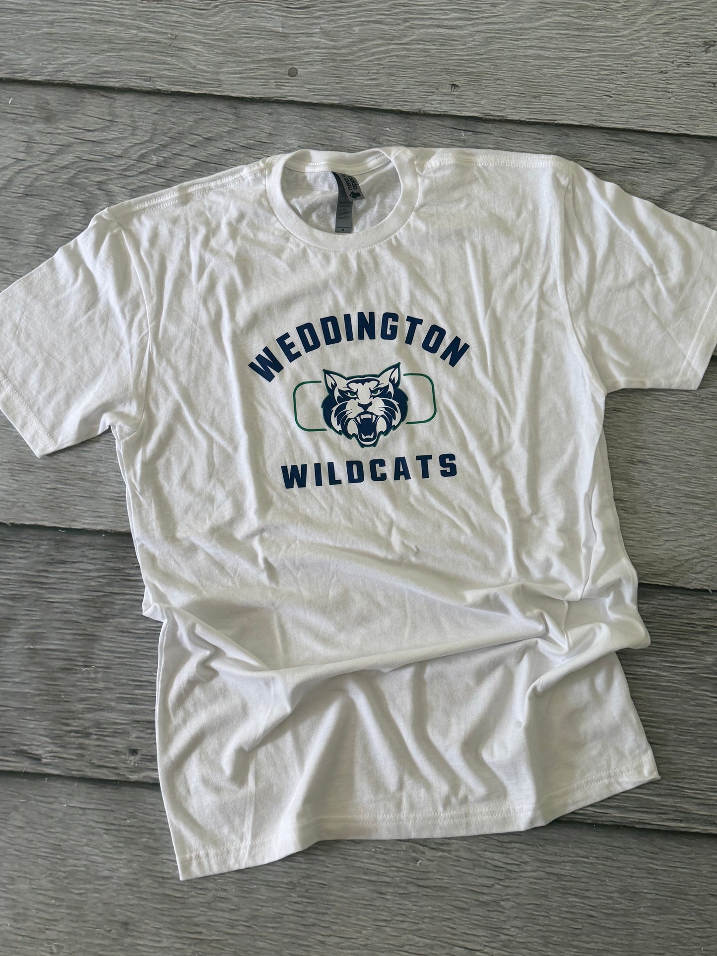 Adult Medium White Weddington Wildcats cotton tee