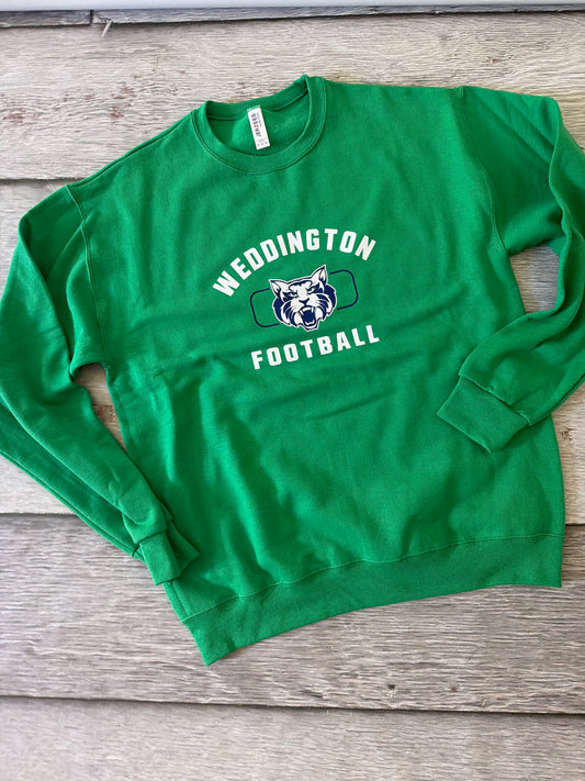 Adult large Kelly green crewneck Weddington Football