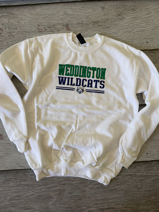 Adult large white crewneck Weddington Wildcats