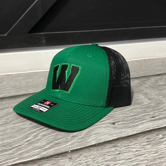 W Trucker Hat r112 Kelly green and black