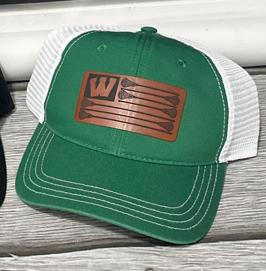 SALE Weddington Lacrosse Leather Patch hat r111