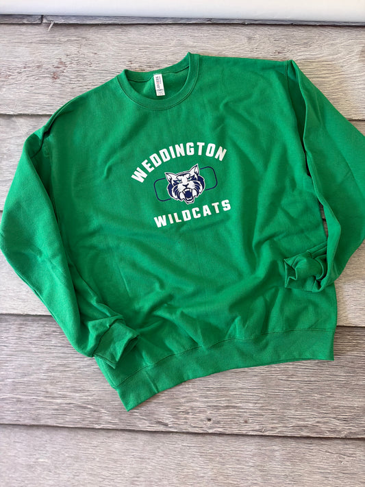 Adult large crewneck Kelly green Weddington Wildcats