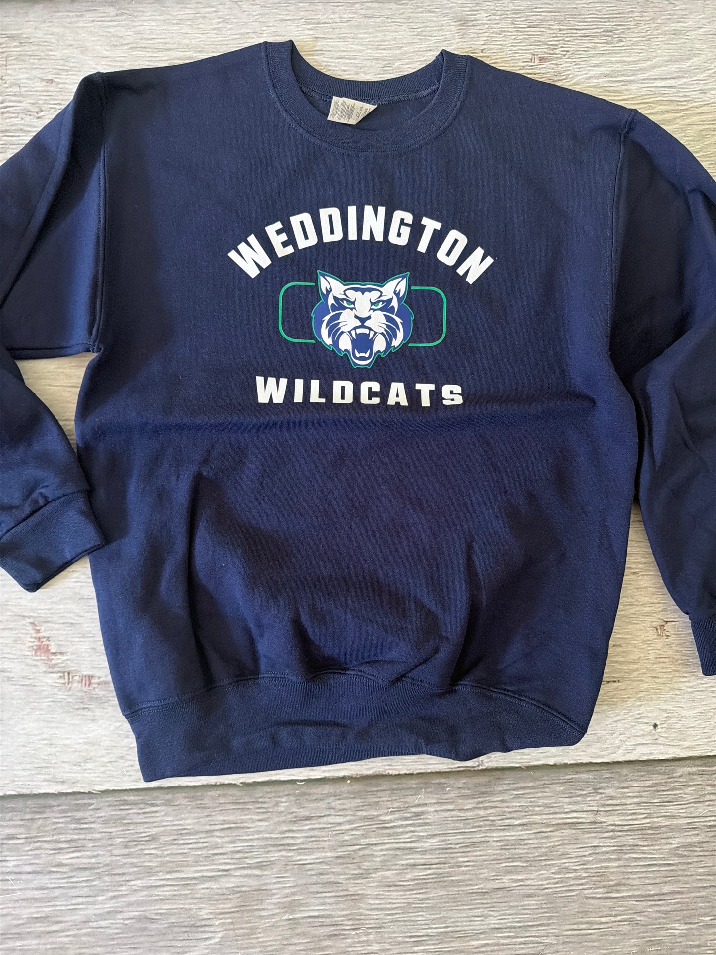 Youth Large crewneck Navy Weddington Wildcats