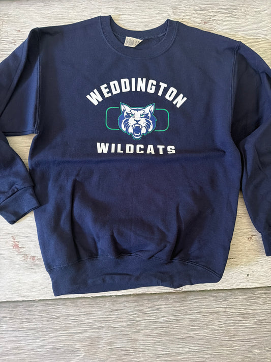 Youth Large crewneck Navy Weddington Wildcats