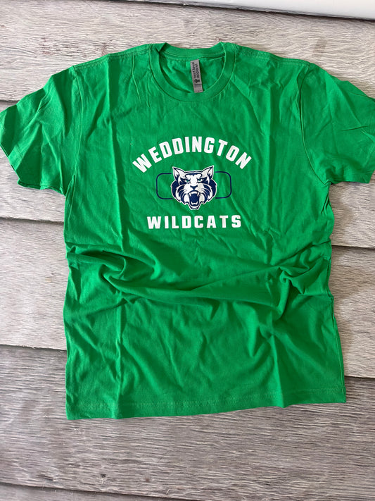 Adult medium Kelly green Weddington Wildcats cotton tee
