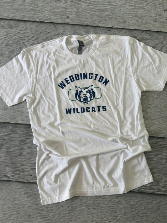 Adult Medium White Weddington Wildcats cotton tee