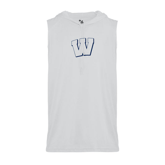 Weddington W sleeveless muscle tank with hood